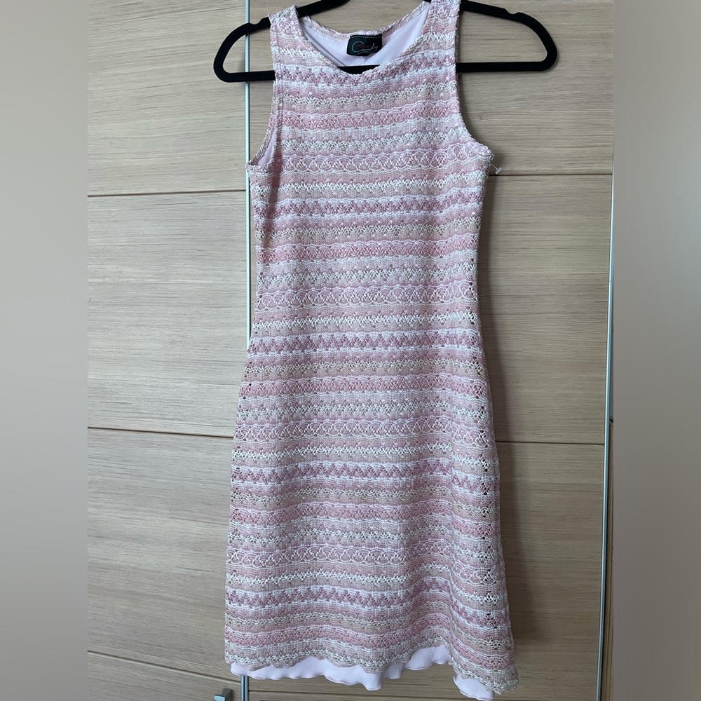 Pink crochet dress